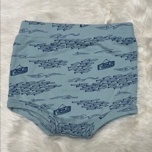 Kate Quinn Blue Gone Fishing Bloomers Diaper Cover 12-18 Cotton